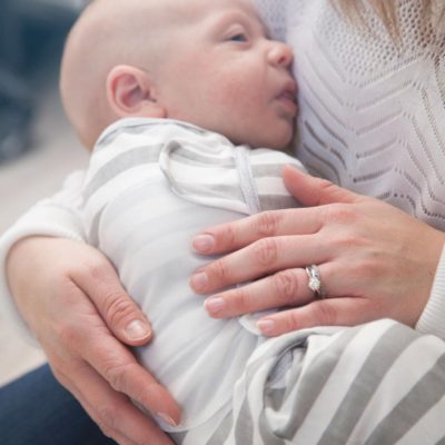 light grey stripes organic baby swaddle