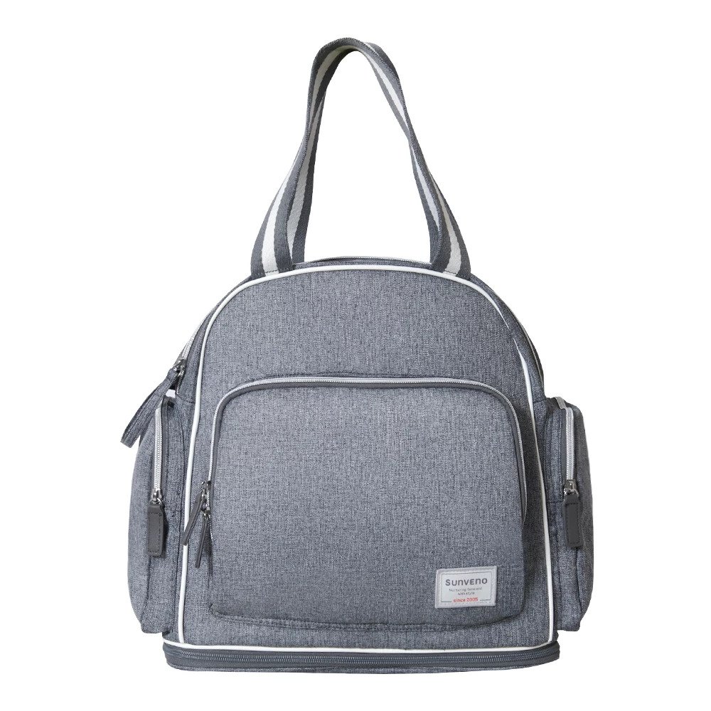 Grey Sunveno Maternity Travel Diaper Backpack & Bag Nursing Bag Large Capacity